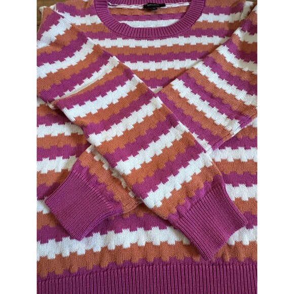 Womens Colorblock Rainbow Striped Knit Pullover Sweater Size 34 Cozy Soft Boho - Picture 6 of 9